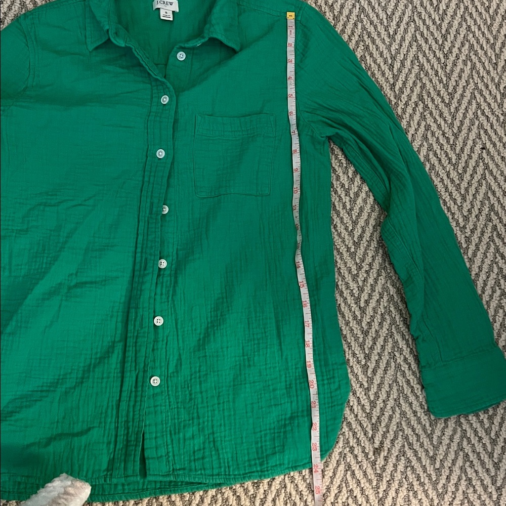 J. Crew Vibrant Green Casual Shirt - Picture 6 of 6